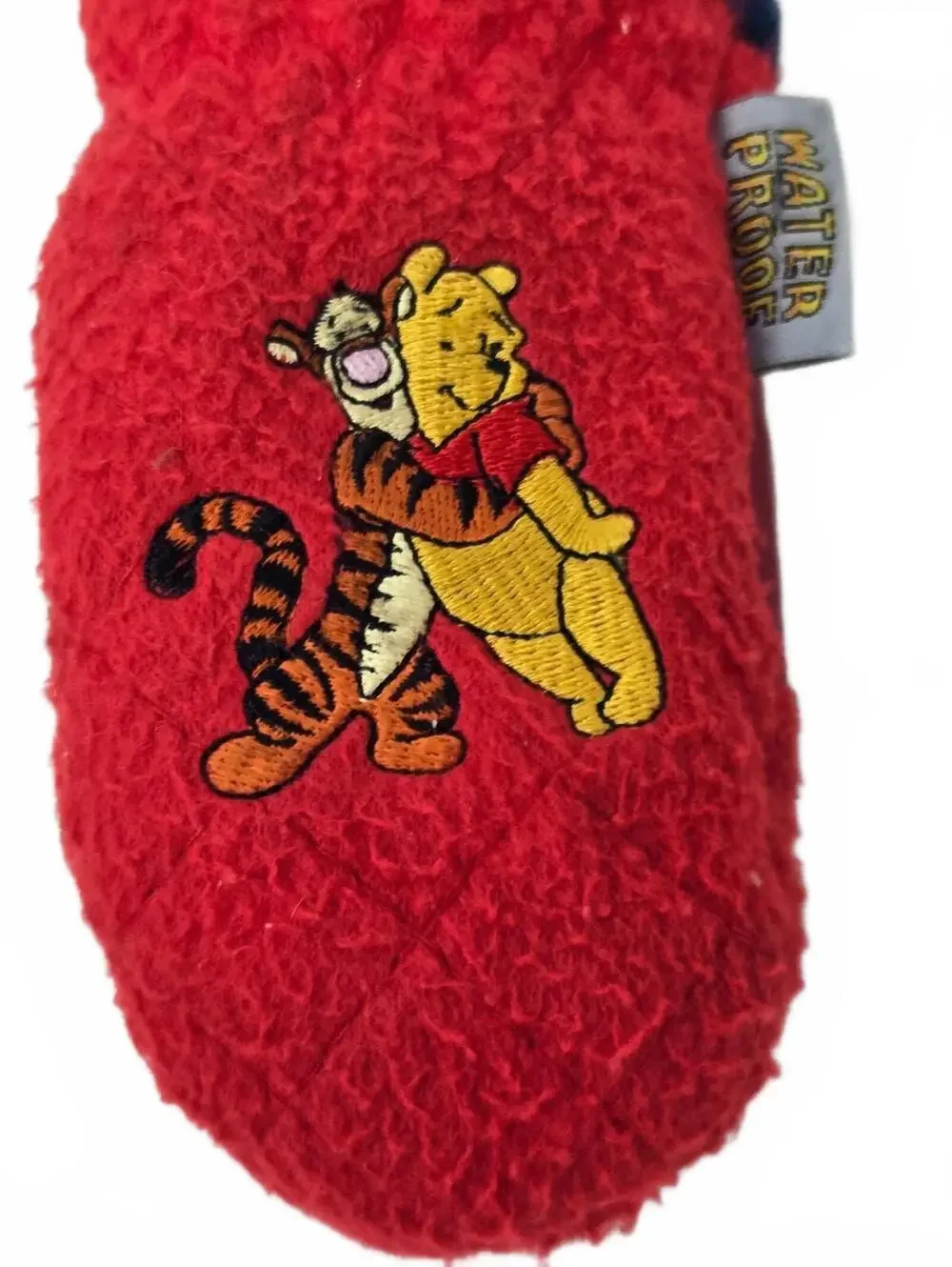 vintage Disney Winnie the Pooh and Tigger mittens Red Toddler